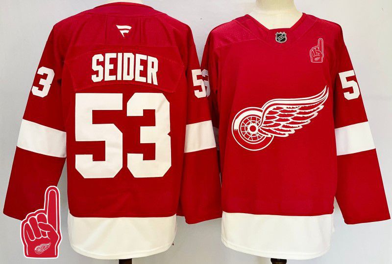 Men Detroit Red Wings #53 Seider Red Fanatics 2025 NHL Jersey style 10->detroit red wings->NHL Jersey